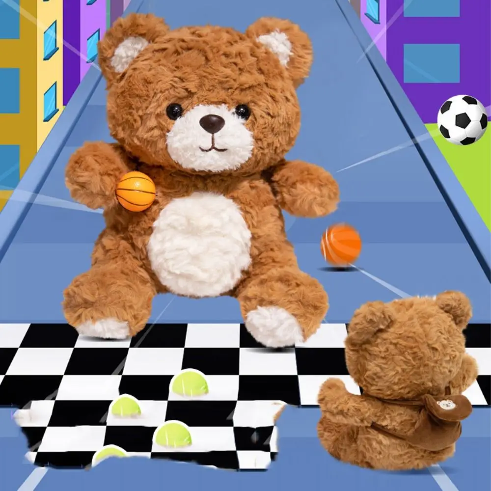 

Badminton Bear Plush Toy PP Cotton Cartoon Plush Bear Doll Basketball 35cm Stuffed Animal Pillow Birthday Party Decor