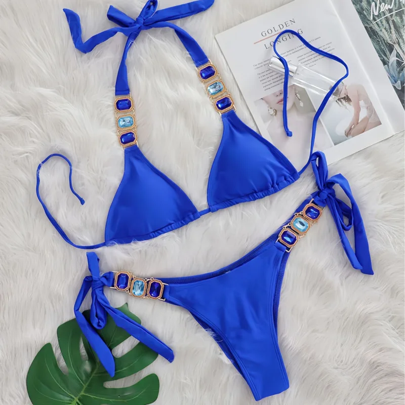 2025 neue Sexy Bikinis Badeanzug Mit Strass frauen Bademode Weiblichen Push-Up Bikini Strand Schwimmen Tragen Badeanzüge Pool Badende