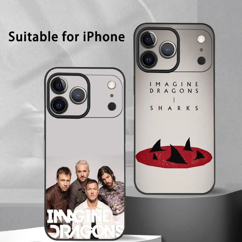 

I-Imagine Dragons Band Phone Case For IPhone 17 16 15 14 13 12 11 Pro Max Plus Mini Black Frosted Soft Shell Funda