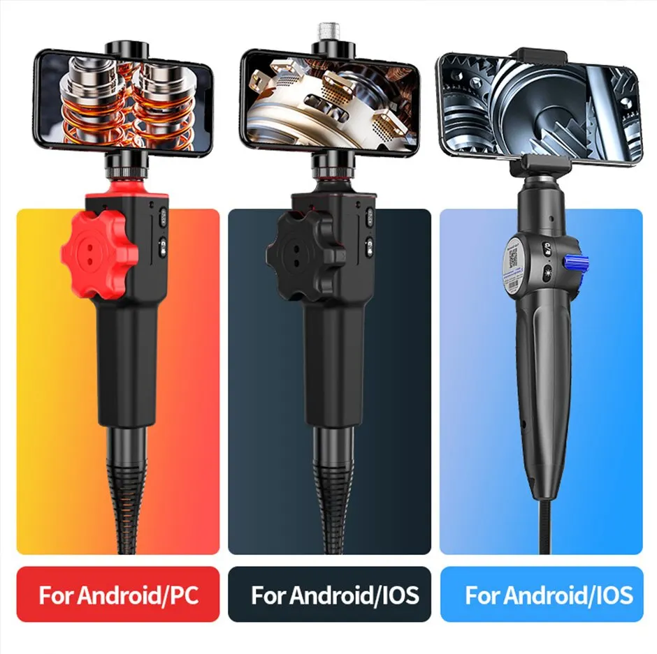 Two-Way Articulating Borescope Industrial Endoscope with 8.5mm Articulating Camera Head for Automotive Aircraft Mechanics
