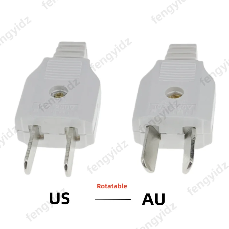 US American 2 Pin AC Electrical Power Male Plug Female Socket Outlet Adaptor Adapter w/ Wire Rewireable Extension Cord Connector