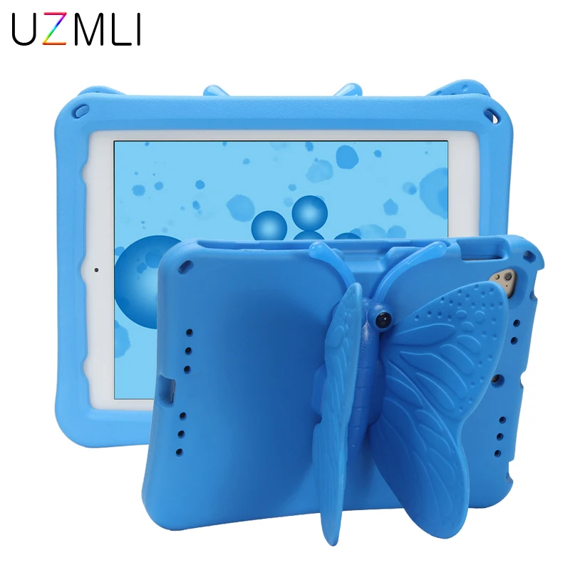 

Вращающийся на 360° противоударный детский безопасный чехол для iPad 5th 6th air air2 pro 9.7 EVA 3D Butterfly, противоударная пенопластовая подставка для планшета, задняя крышка