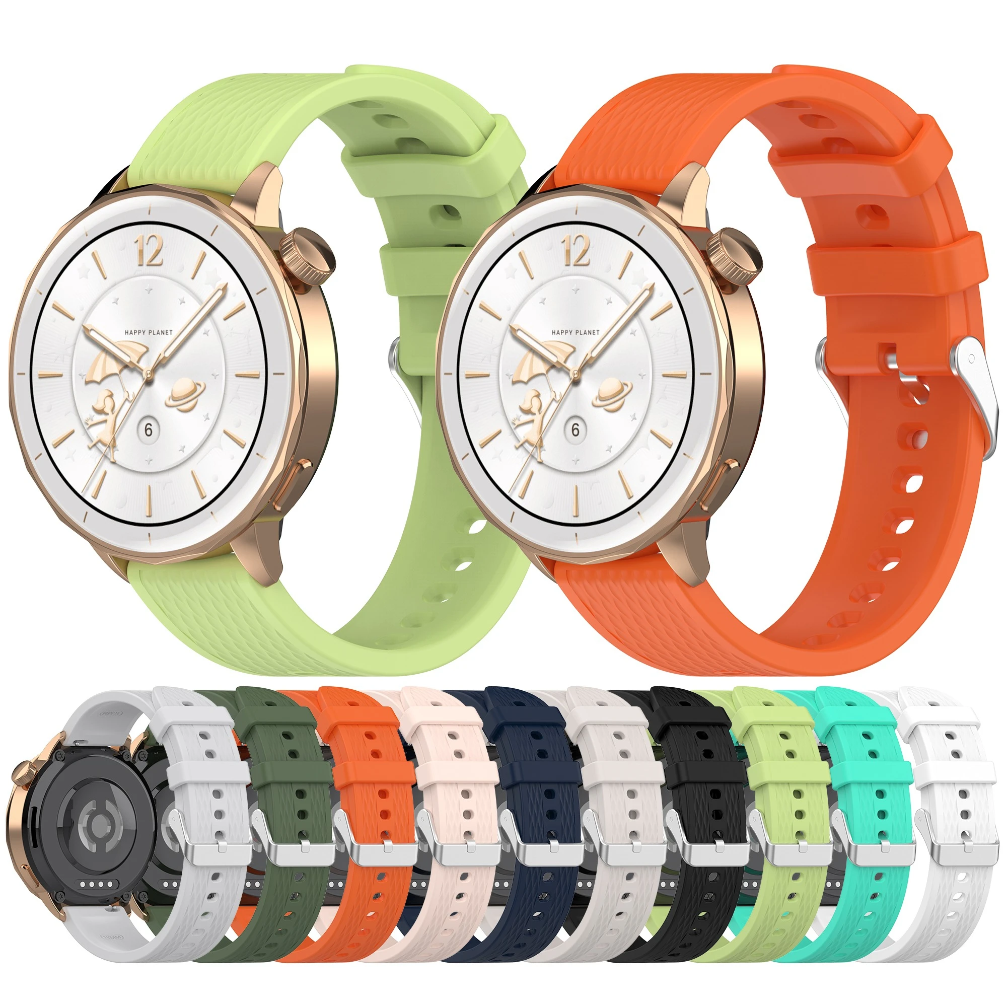 Klassischer 18-mm-Silikonarmband-Anzug für OPPO Watch X2 Mini. Hautfreundliches Silikonarmband mit Rautenmuster