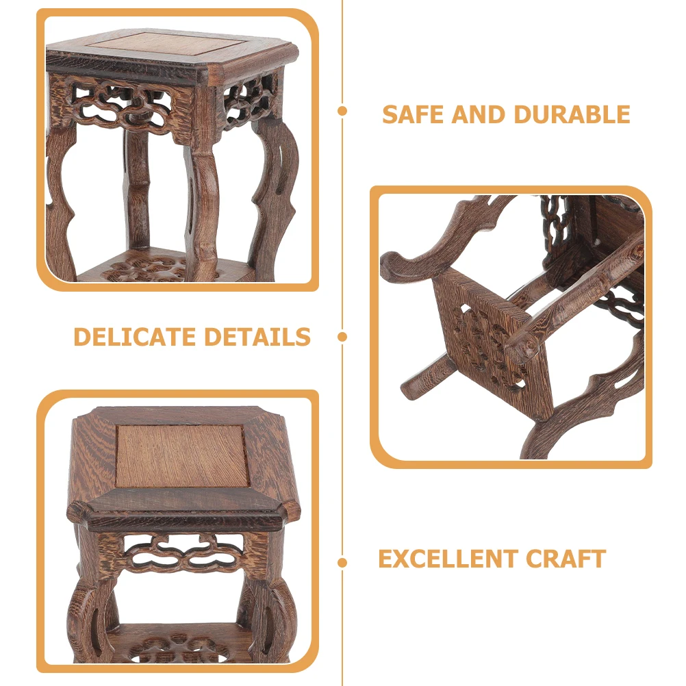 

Style Wooden Display Pedestal For Crafts Home Decor Planter Stand Flowerpot Holder Base Flower Pot Bonsai Support