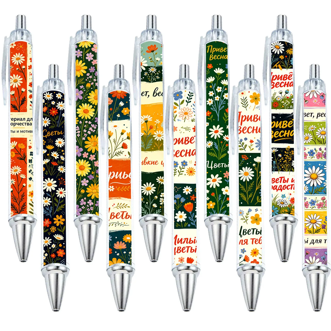 10 Stück / 15 Stück kreative Kugelschreiber mit Gänseblümchenmuster; Kugelschreiber in Form von Gänseblümchenblüten aus Rollpapier