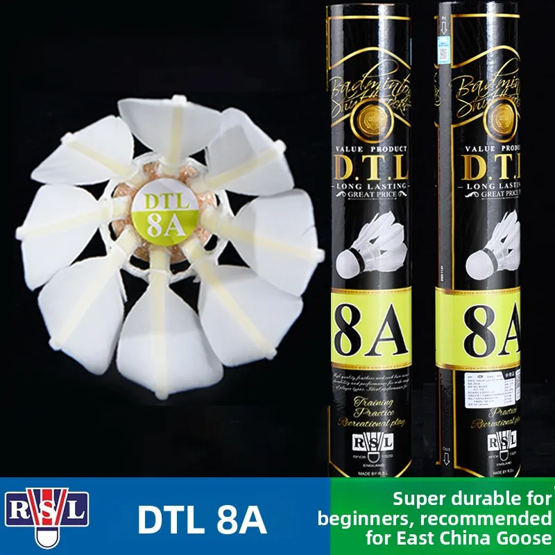 rsl-新モデル-ダックフェザー-バドミントンシャトルコック-dtl8a-8本羽根-安定性のある楽しい親子ゲーム-スポーツフィットネス