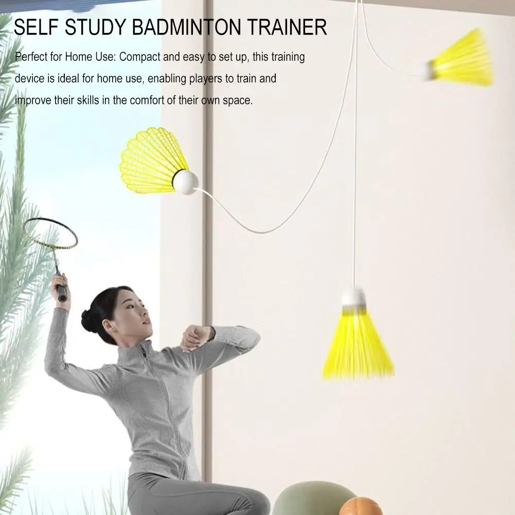 1 Set Self Study Badminton Trainer Professional Stretch Badminton Rebound Training Tool Single Accompanying Exercise Practice