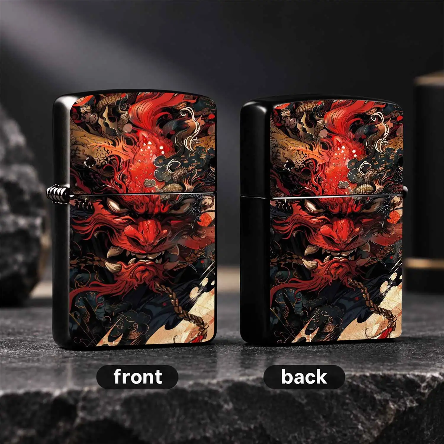 Eastern Style Red Auspicious Qilin Lighter, Exquisite Traditional Mythical Pattern Decor, Stylish All-Scenario Usable Accessory, Ideal Personalized Present For Festivals Daily Use, Unique Aesthetic Display Ornament For Gifting A Humorous An