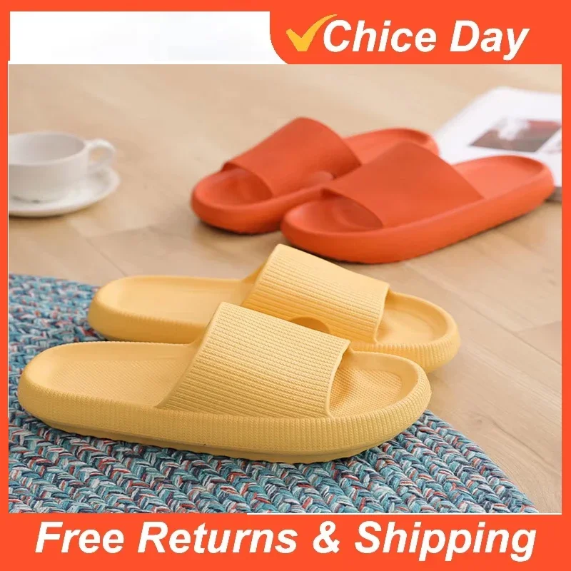 

Summer Couple Home Slides Thicken Soft Sole Open Toe Slip Slippers Super Light Flat Slippers Outdoor Beach Casual Sandals Amagi