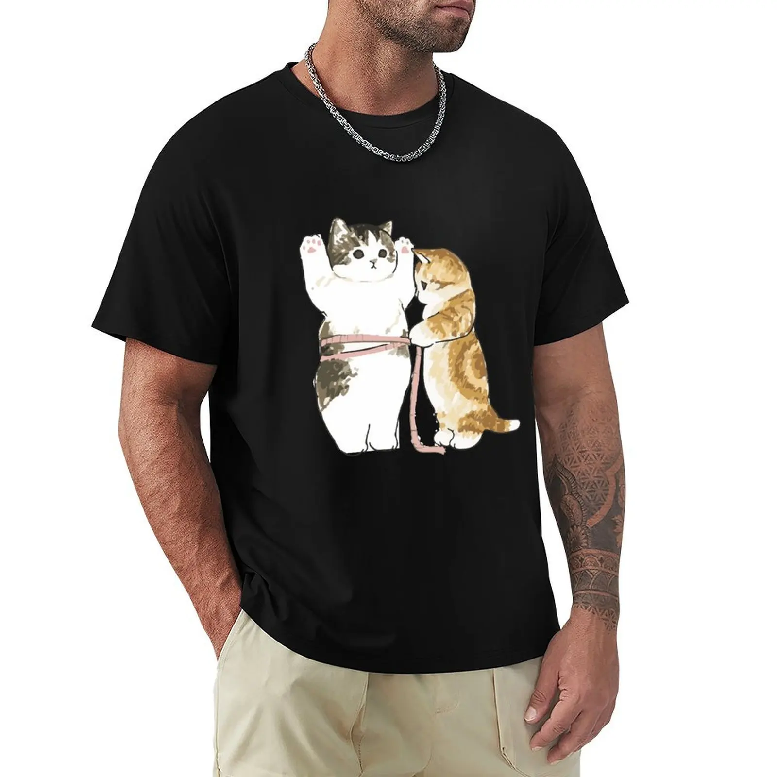 FAT CAT T-Shirt cute tops kawaii clothes heavyweights anime figures oversized t shirt men