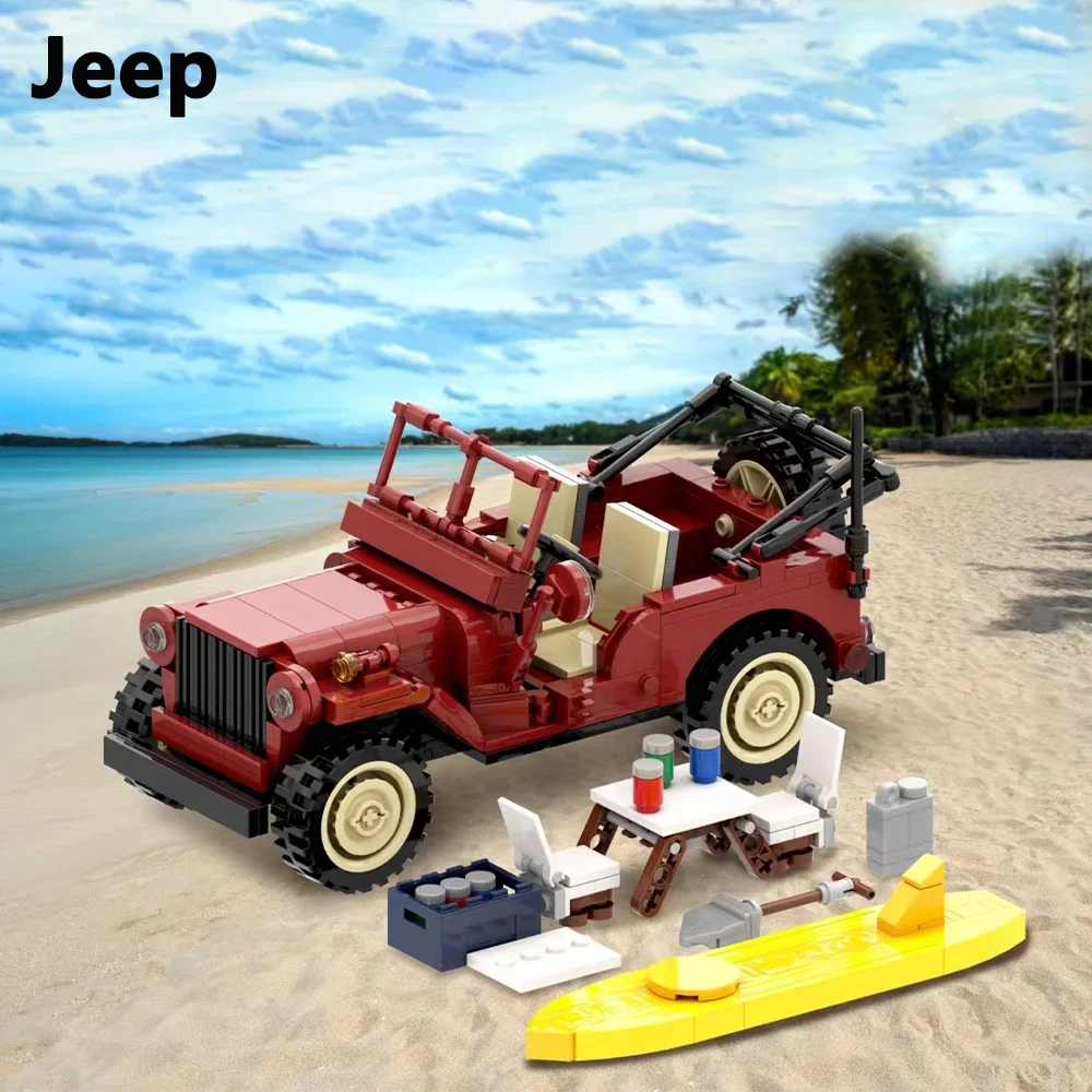 Jeep Cars ensembles de construction MOC 628 pièces blocs de construction de voiture voiture Cool modèle de collection Kits de voiture jouets de construction garçons cadeaux d'anniversaire