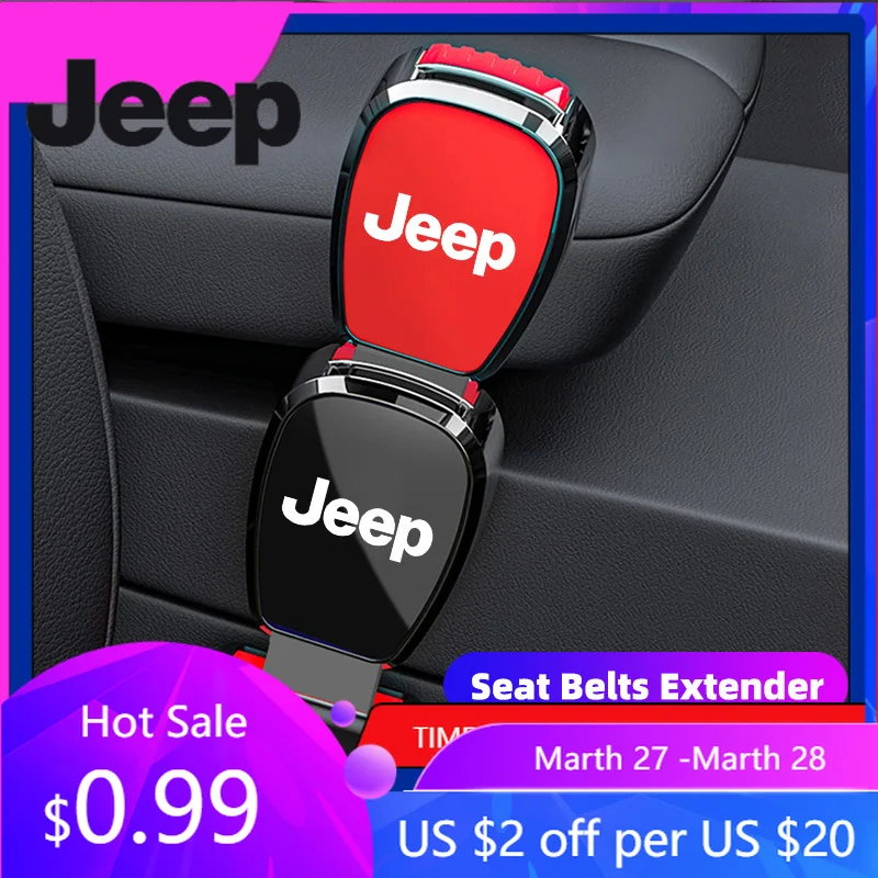 

Зажим-фиксатор ремня безопасности для автомобилей Jeep, удлинитель ремня безопасности, пряжка-удлинитель для Jeep Grand Cherokee, Wrangler JK, Gladiator, Compass