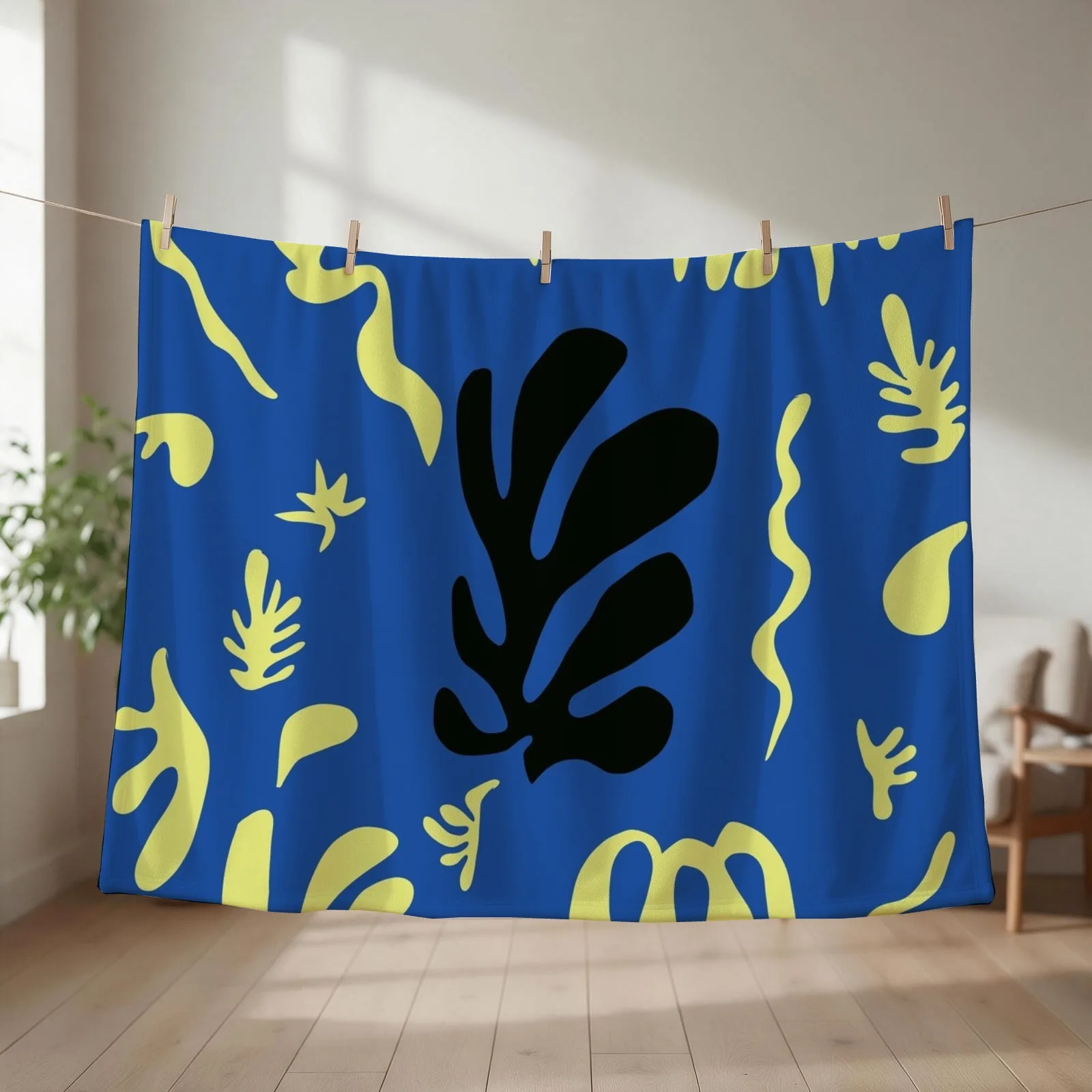 Matisse Leaves Cut Out #2 Throw Blanket Fashion Sofas Hairys Decorative Beds Thin Blankets