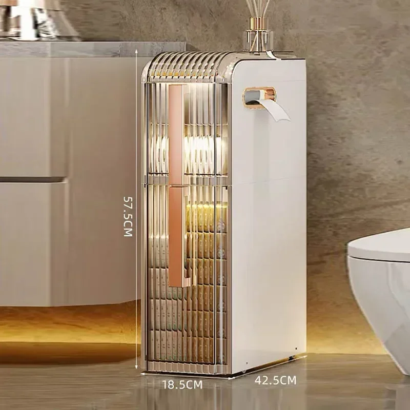 Light Luxury Bathroom Sandwich Cabinet, 2-3 Layer Floor Type Shelves, Nordic Drawer Organizer