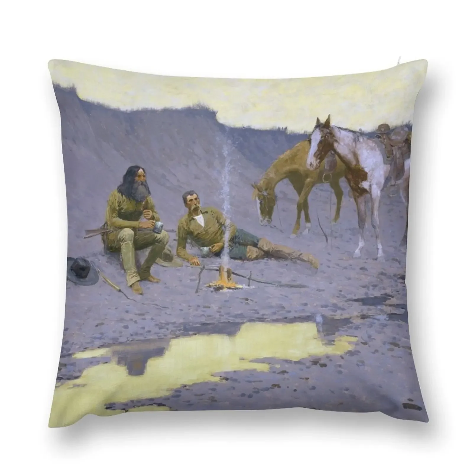 A New Year On The Cimarron - Frederic Remington - 1903 Throw Pillow Decorative pillow case pillow