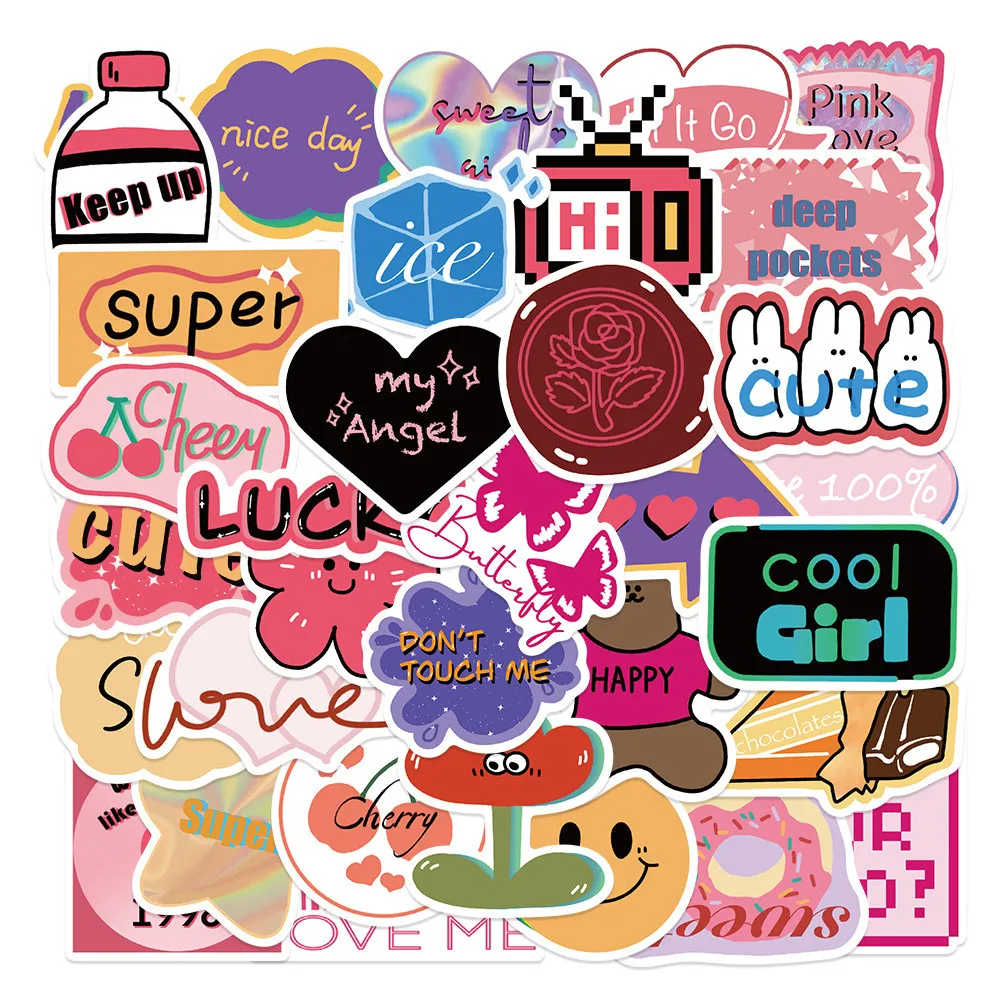 40 Stück original koreanische Graffiti-Aufkleber – süße Tagebuch-Dekoration für Telefone, Kopfhörer, Kühlschränke und Roller, AnimeWorlds Store