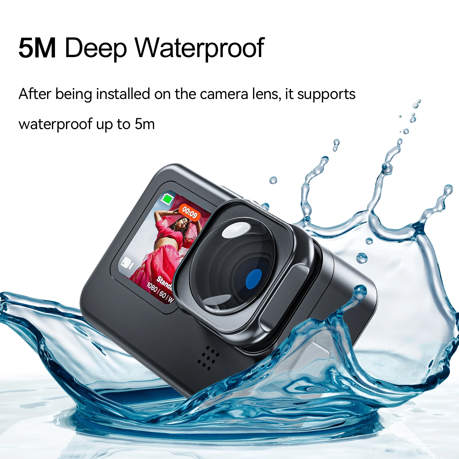 TELESIN Lens Mod for GoPro Hero 9 10 11 12 Black Anti Shake Aluminum Alloy Water proof Lens Ultra-wide Angle 155 Degree Lens