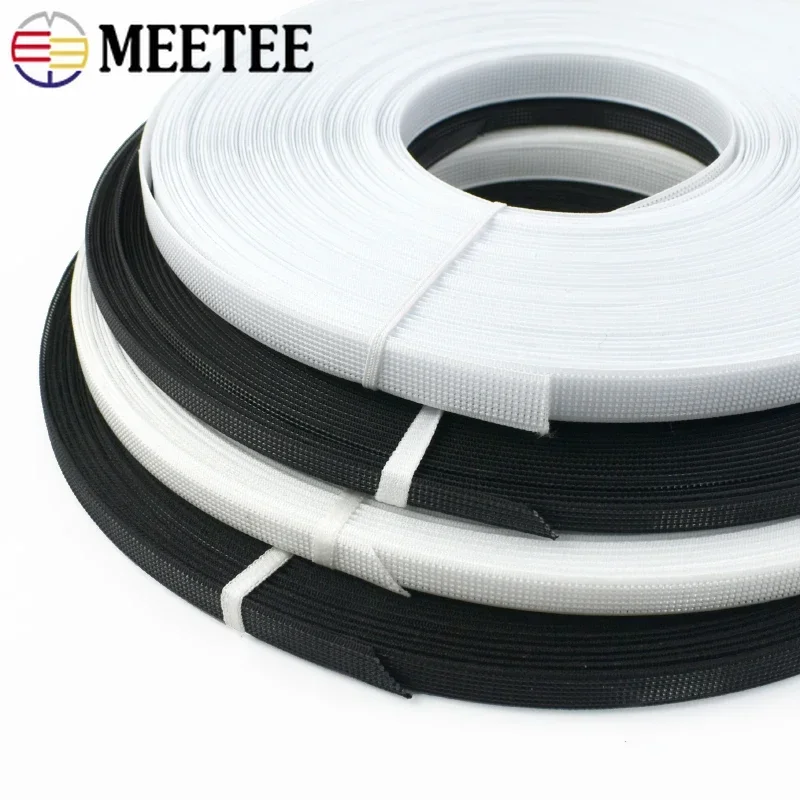 Meetee 5/10 ياردة 6-15 مللي متر البلاستيك عظم السمك مشد دعم الشريط الشريط DIY فستان الزفاف الدمى صخب المواد الخياطة اكسسوارات