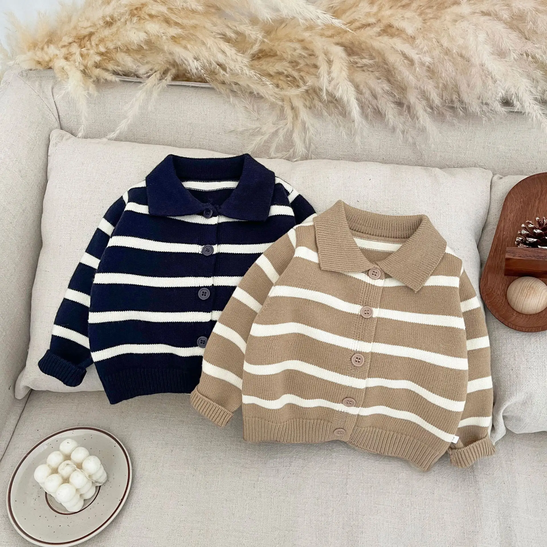 

Baby Clothing Boys Soft and Comfortable Knitted Cardigan 2025 Spring New Fashion Casual Male Baby Striped Shirt Sweater Coat