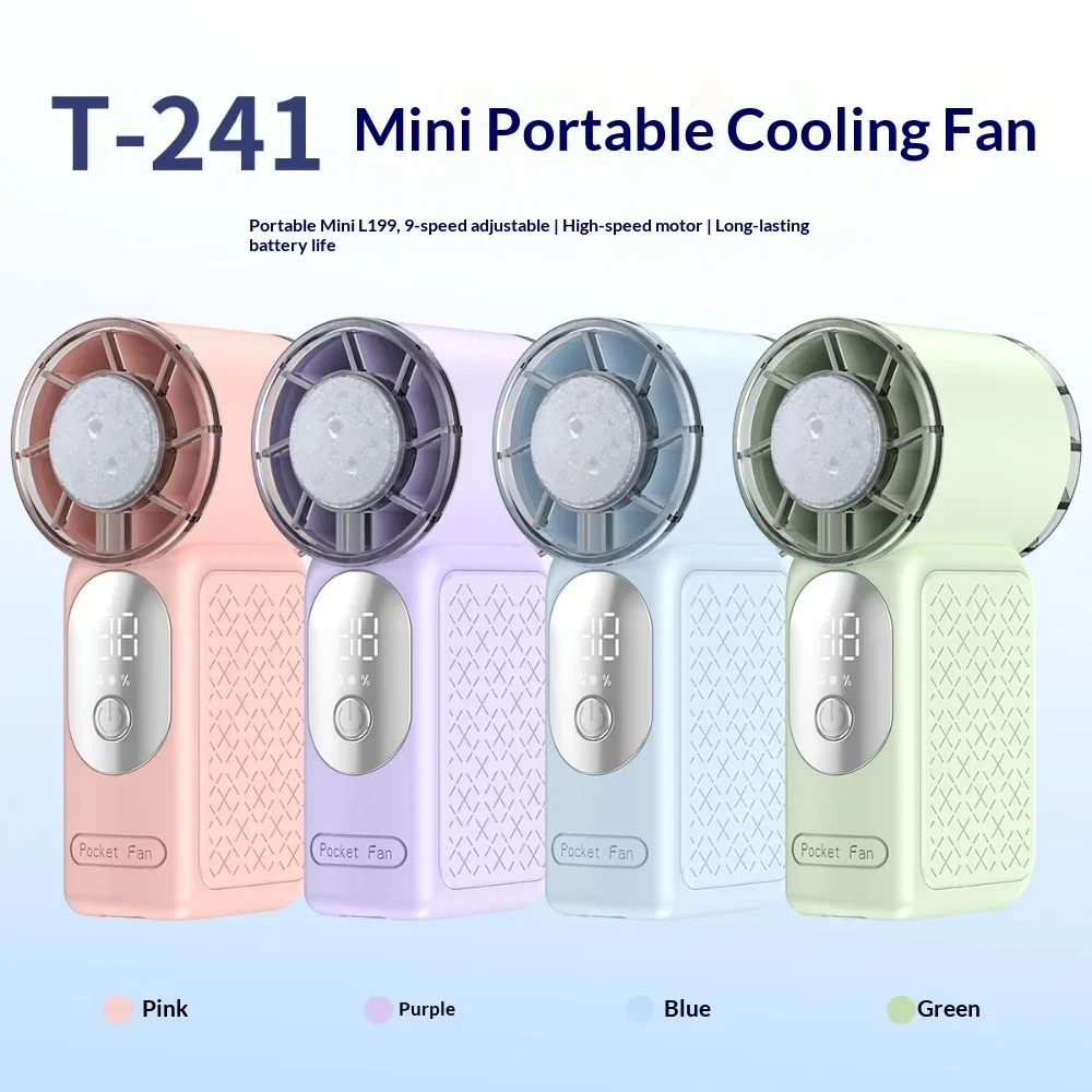 High Speed Turbine Mist Spray Handheld Fan Semiconductor Cooling Portable USB Rechargeable Mini Fan For Outdoor Travel Daily Use