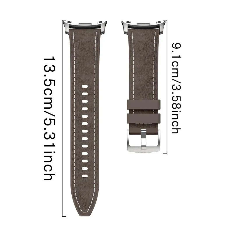 สายหนัง BUSKOZ แบบไม่มีช่องว่าง สำหรับนาฬิกา Samsung Galaxy Watch 8 Classic 46 มม. สายรัดข้อมือกันเหงื่อ สวมใส่สบาย อุปกรณ์เสริม