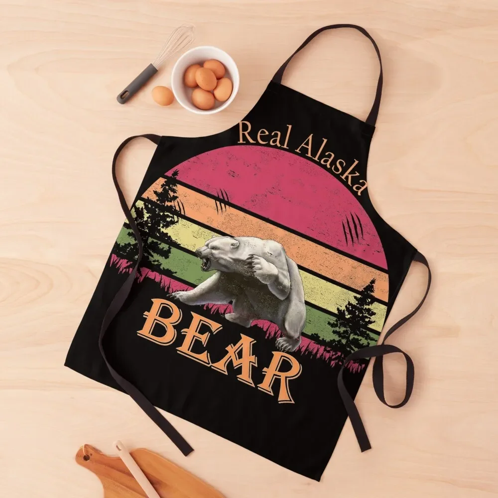 

Real Alaska Bear, Vintage Alaska Forest Bear Apron Men's Kitchen chef costume Kitchens Woman Chef Uniform For Men Apron