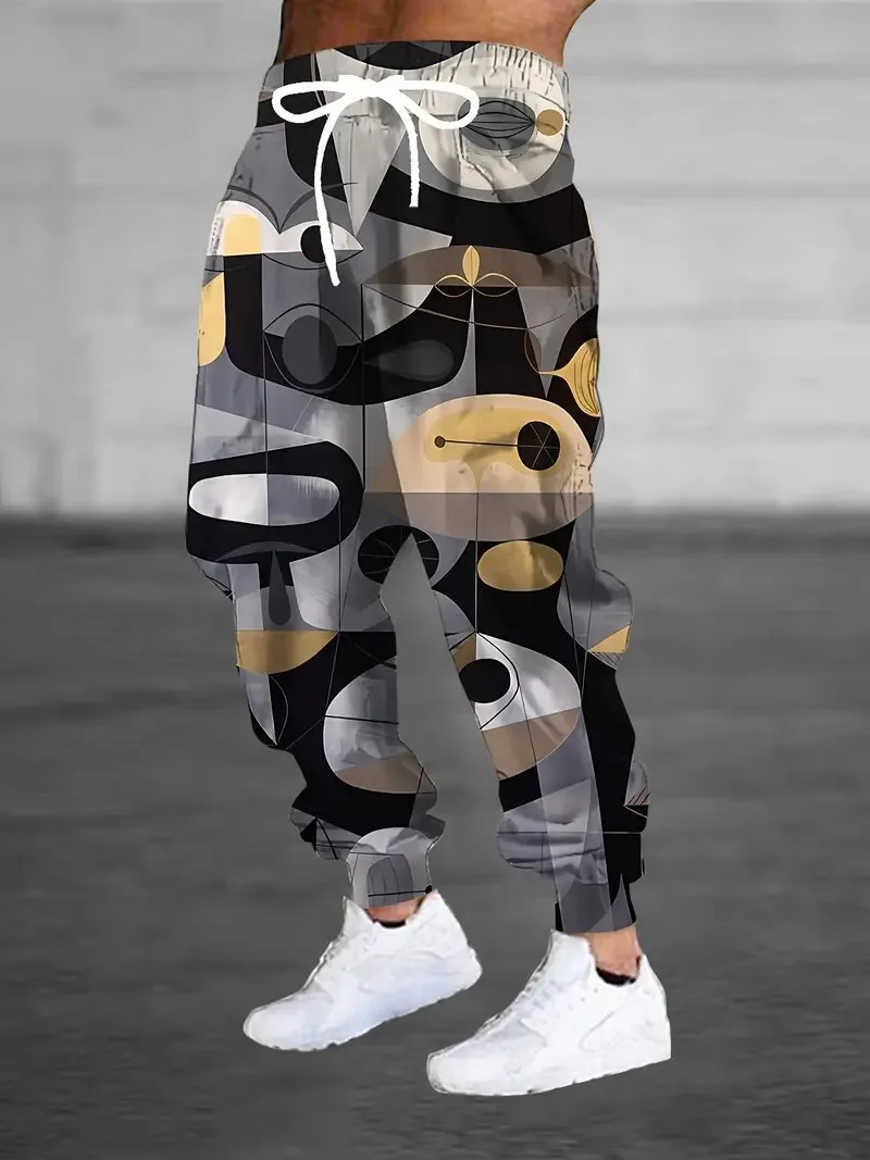 

New men's trousers for Spring and Autumn 2025 casual roller skating skin-friendly and soft 3D printed street men's trousers