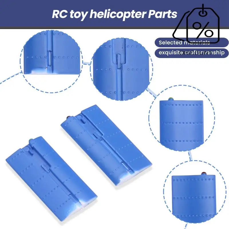 AS96-1Pair RC Elicottero Aggiornamento C138 Set di ali laterali per RC ERA C138 Bell 206 1:33 Parti di elicotteri RC Blu