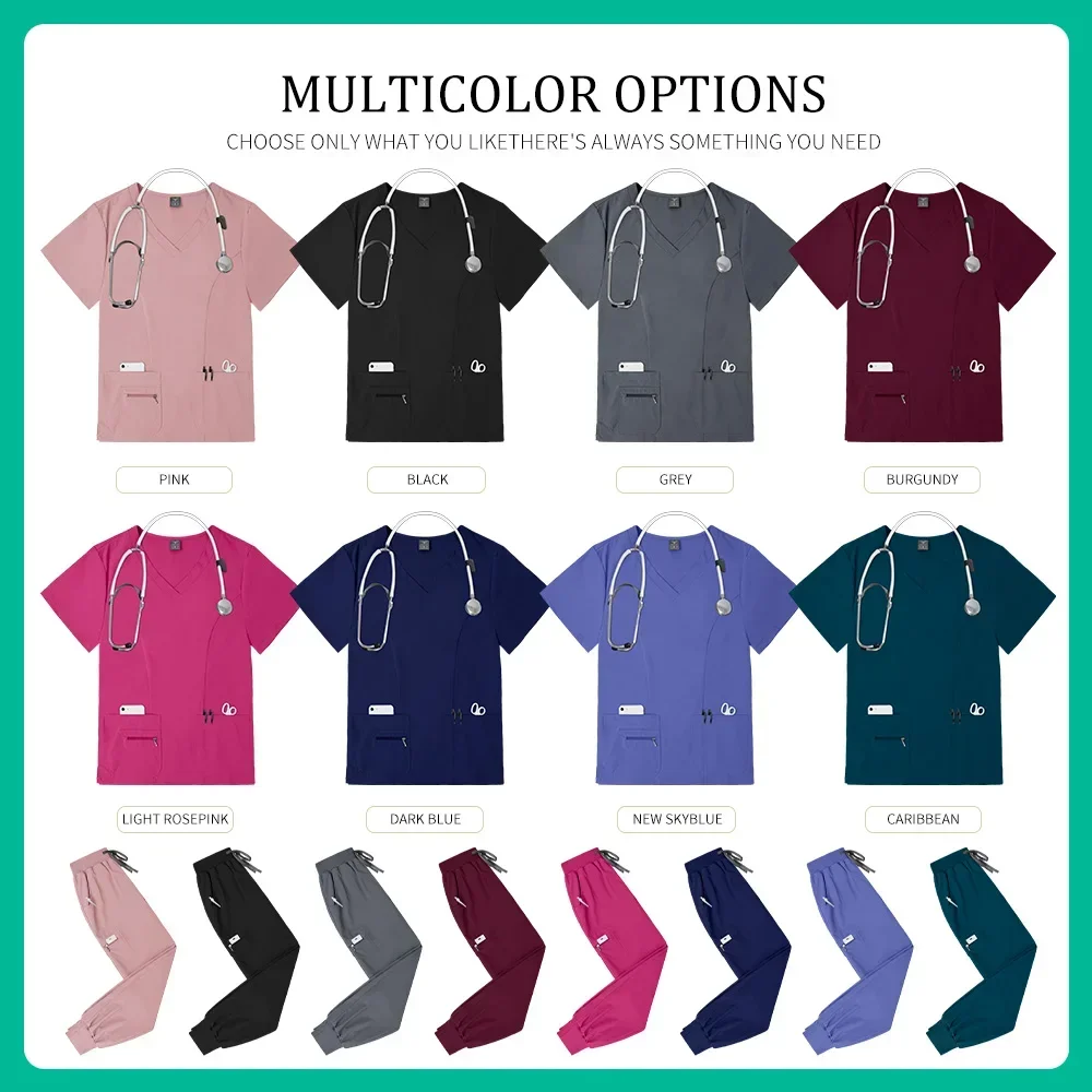 زي الممرضات الطبية طب الأسنان الزي الجراحي غير لزجة الشعر الحيوانات الأليفة الاستمالة عمال النساء الدعك مجموعات الصيدلة ملابس العمل