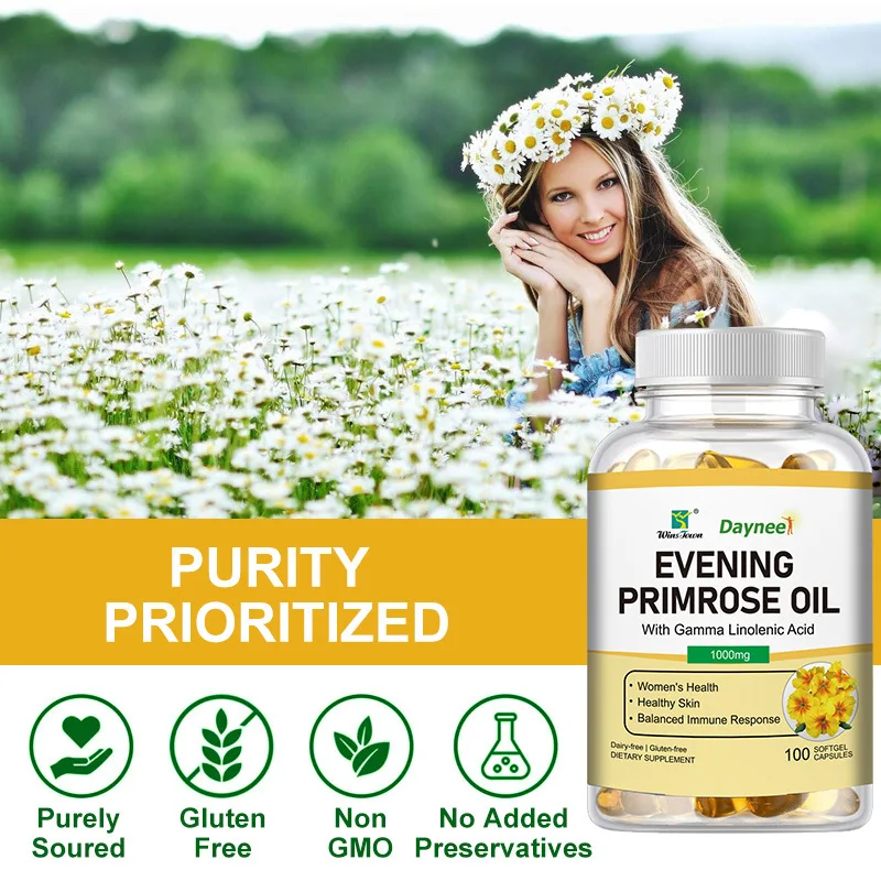 1 bottle evening primrose oil soft capsules enhance skin elasticity improve bone health and enhance skin tone