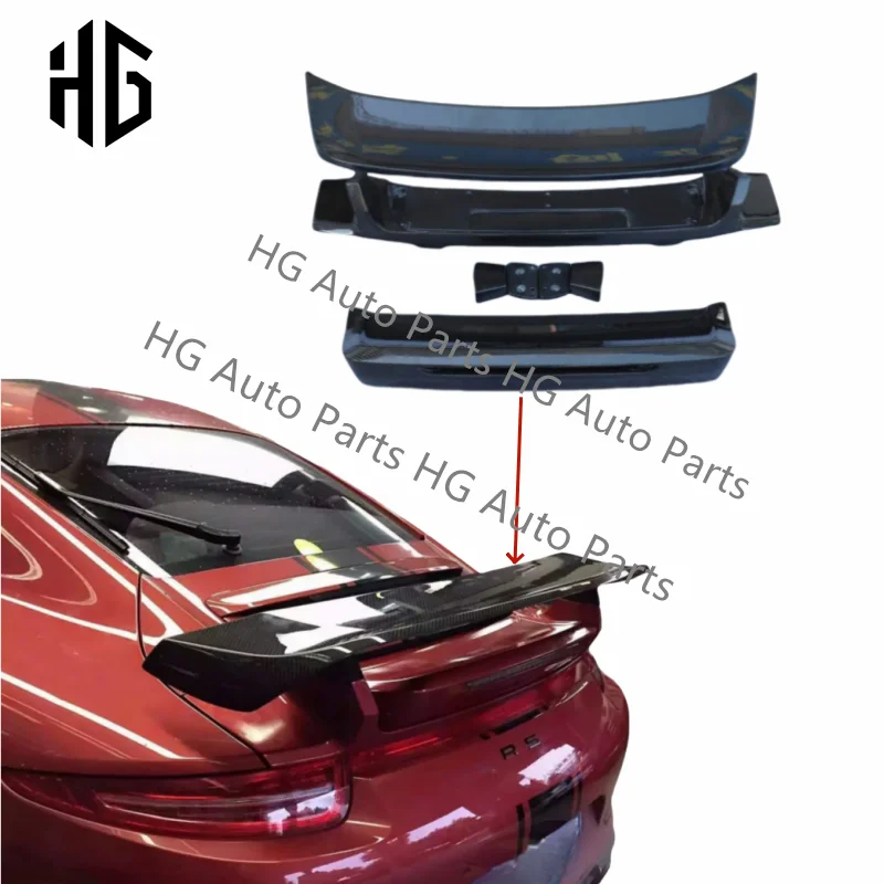 

Upgrade Techart Style Rear Car Bumpers Lip Splitter Tail Fins Spoilers Body Kit For Porsche 911 991.1.2 Carbon Fiber Rear Wing