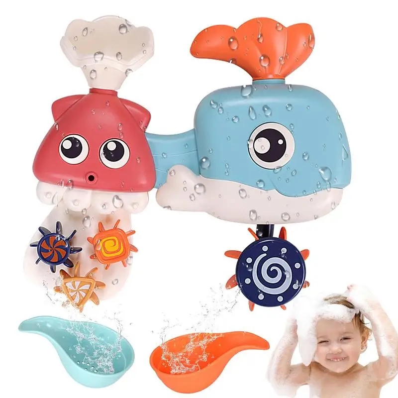 

Whale Bath Toy Preschool Bath Toy With 2 Spoons Water Bath Toy Suction Spinner Toy Whale Squirt Toy Bathtub Bath Time Gift For