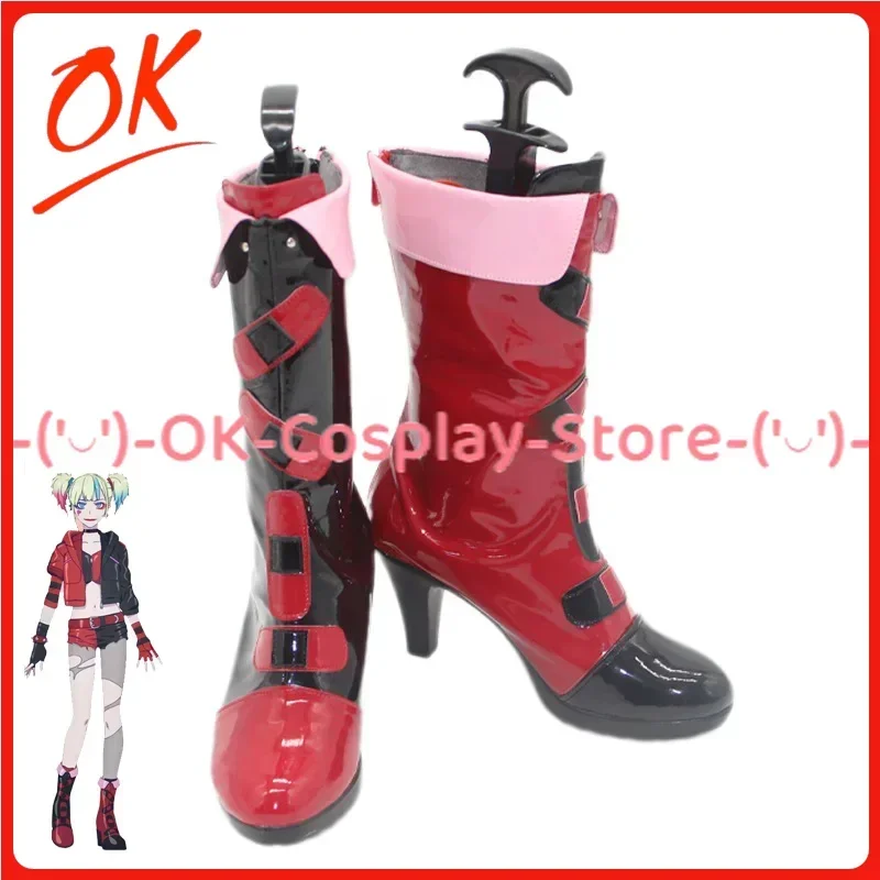

[Customized] The Clown's Girl Harley Cosplay Shoes Anime Game Roleplay Costume Prop Halloween Carnival Party PU Leather Boots