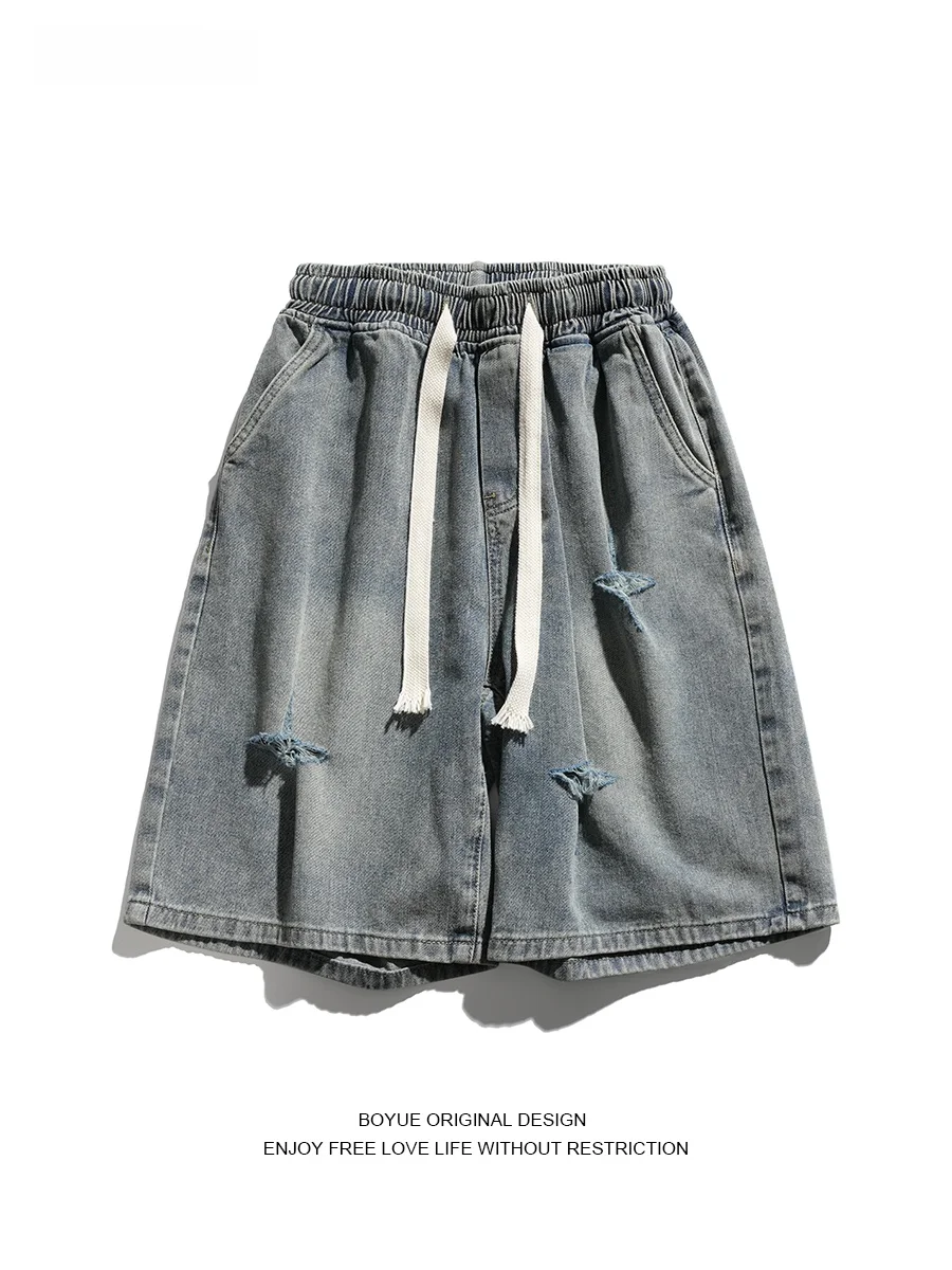 

Boyue Casual Denim orts Comfortable Five-Quarter Length Tear-Resistant Dstring ex Summer Faionable Youth Jeans