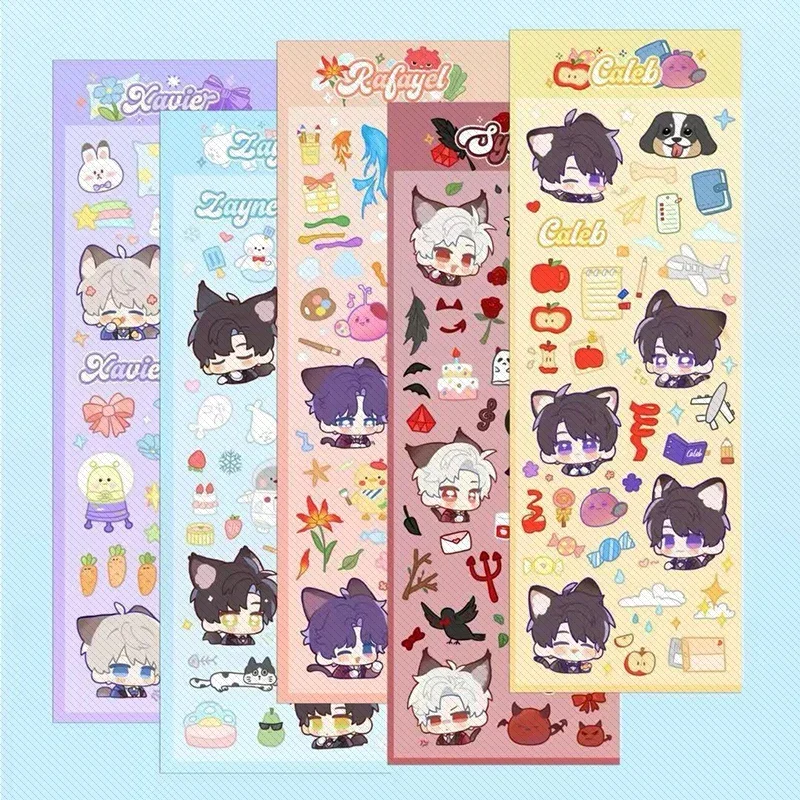 

Anime Love and Deepspace Xavier Caleb Sylus Zayne Cartoon DIY Stickers Waterproof Luggage Mobile Phone Paster Decal Decor