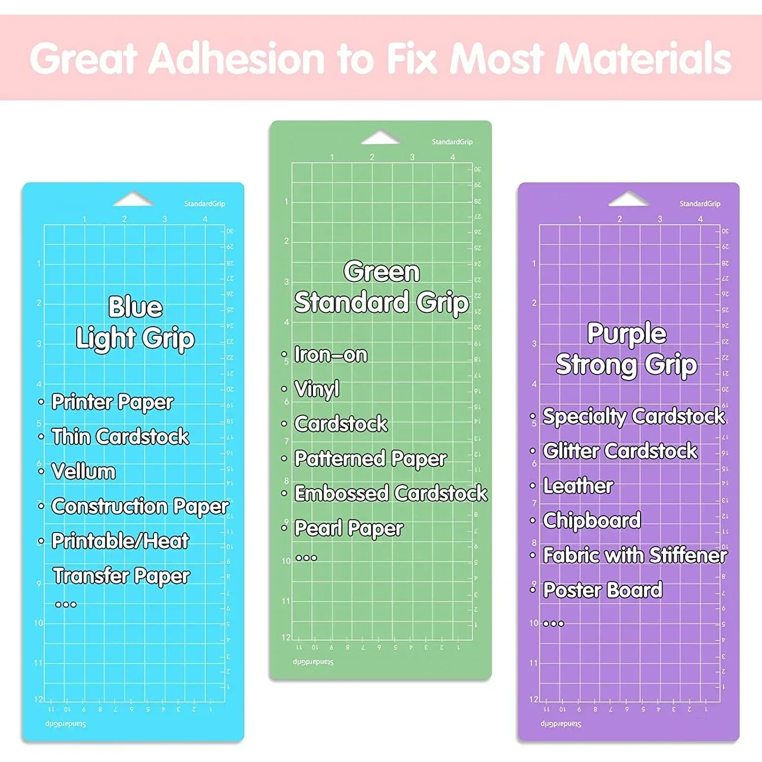 3 Pack 4.5x12inch/11.5x30cm PVC Cutting Mat Base Adhesive Plate Pad For Cricut Joy Quilting Mats For Cardstock HTV Crafts