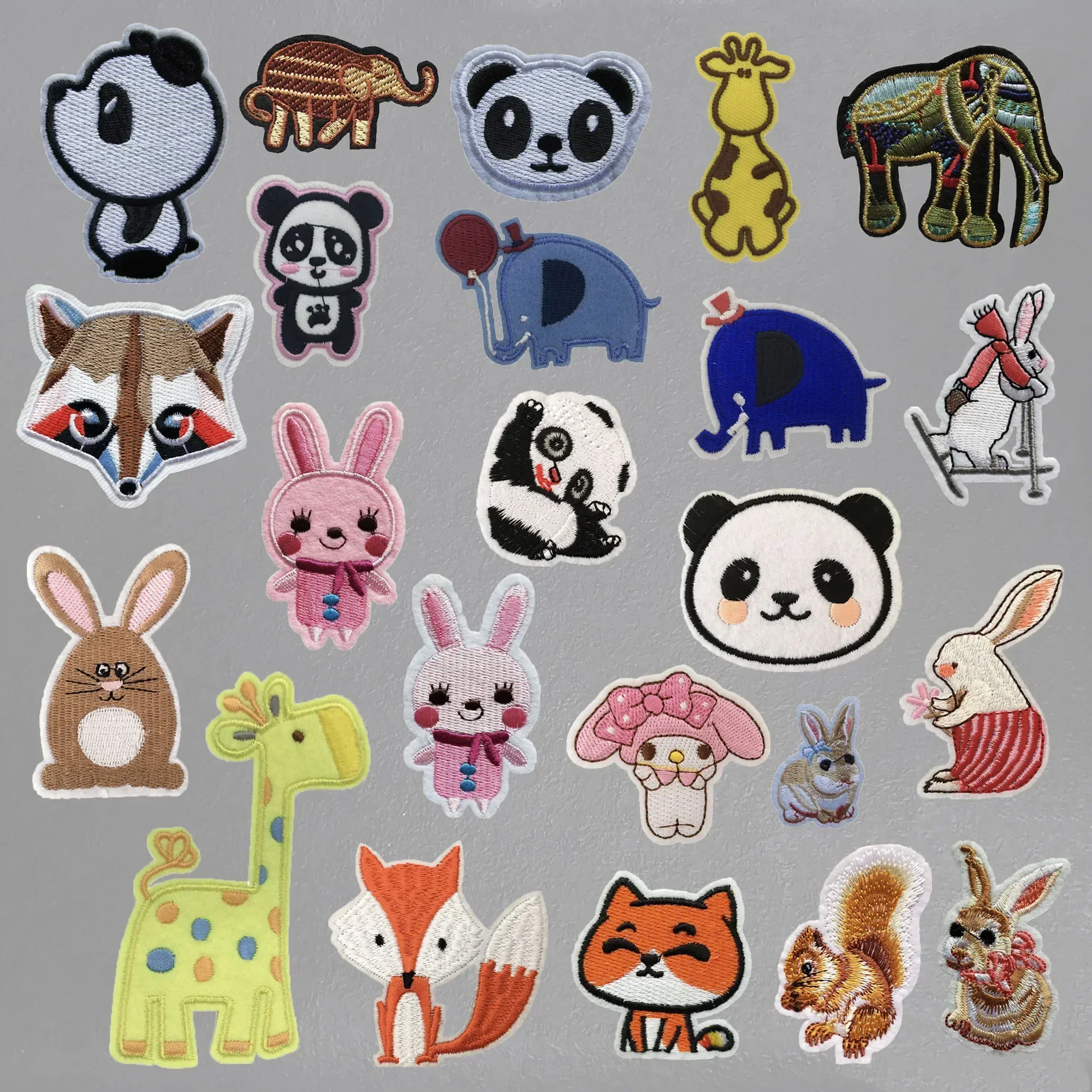 Single sale 1 pcs cartoon cute embroidered animal pattern fabric patches DIY hot melt adhesive ironing clothing