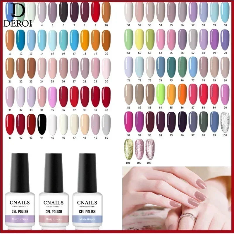 

DEROI Nail Gel Polish Soak Off Base Coat Varnish UV LED Nail Gel Lacquer 8ML Nail Art Decorations Semi Permanent Manicure