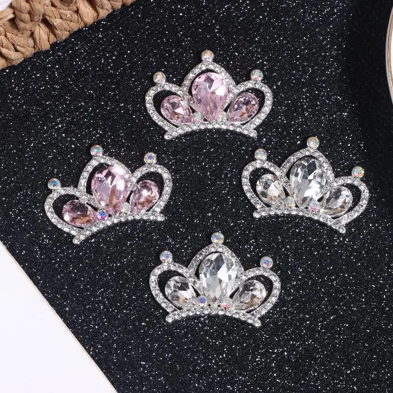 10 قطع من إكسسوارات التاج المصنوعة من سبيكة فلاش مرصعة بأحجار الراين DIY لتزيين مشبك الشعر #3