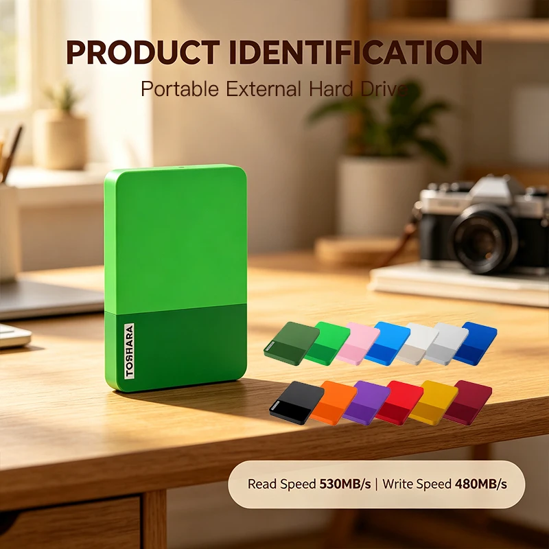 Original T0 Armygreen/Green/Pink Portable External Hard Drive High Speed Storage Disk Compatible with Laptop Desktop MacAndroid