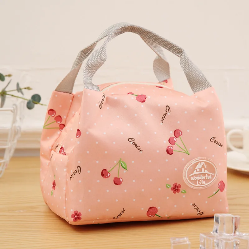 Lunch Bag Insulated Cold Stripe Picnic Carry Case Thermal Portable Lunch Box Bento Pouch Lunch Container Food Storage Bags