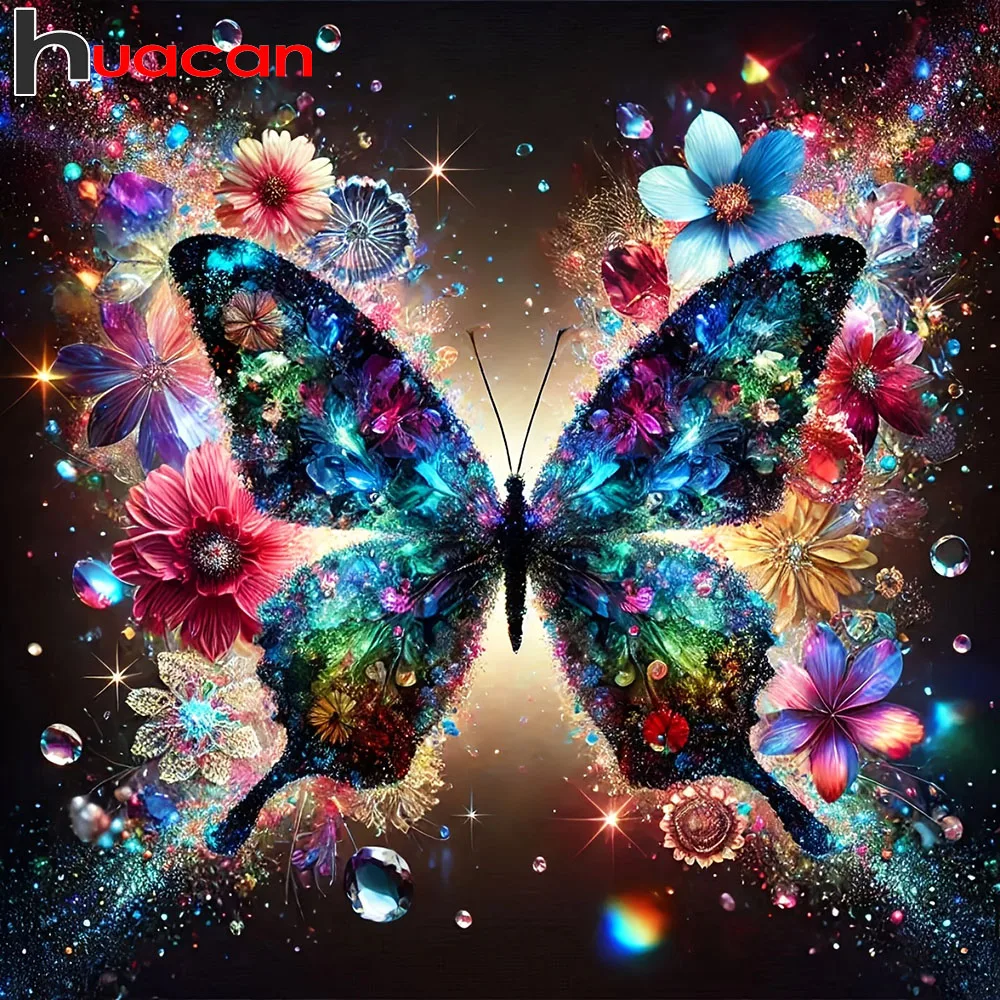 Huacan 5D DIY Diamantmalerei Schmetterling Gänseblümchen Diamant-Mosaik Tier Blume Neu 2026 Dekorative Gemälde