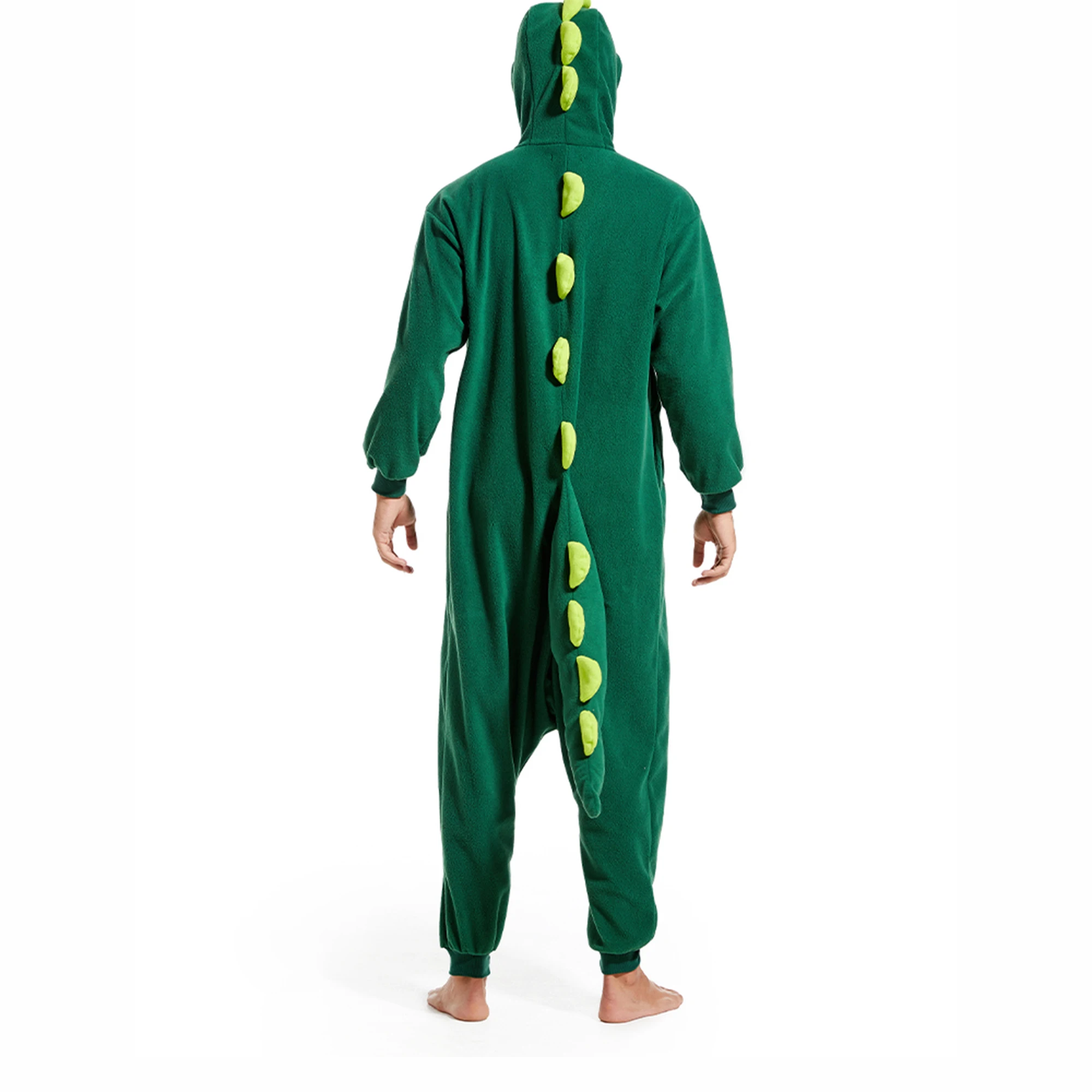 Dinosauro tutina per bambini e adulti Unisex morbido pigiama con cappuccio famiglia genitore-figlio pigiama intero Costume Cosplay di Halloween