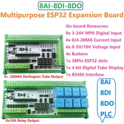 8AI-8DI-8DO ESP-WROOM-32 ESP32 Expansion Board for Arduino WEB MQTT Ethernet Network Relay DIY DC 12V 24V