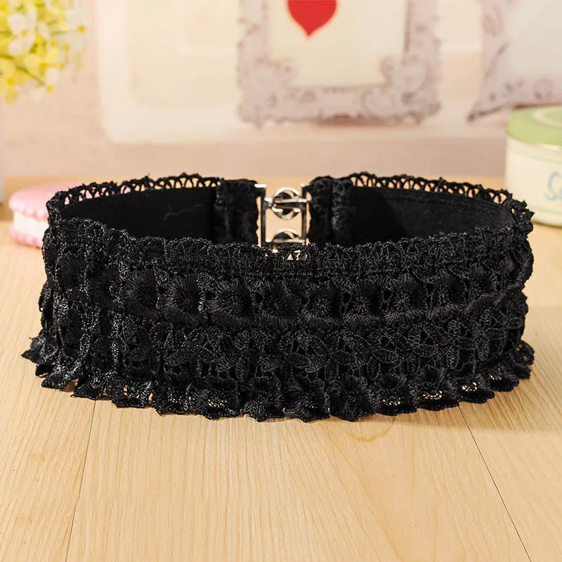 New Women Waist Sealing Korean Version Sweet Loose Tight Waist Style With Skirt Lace Elastic Belt Decorative Dress Waistband