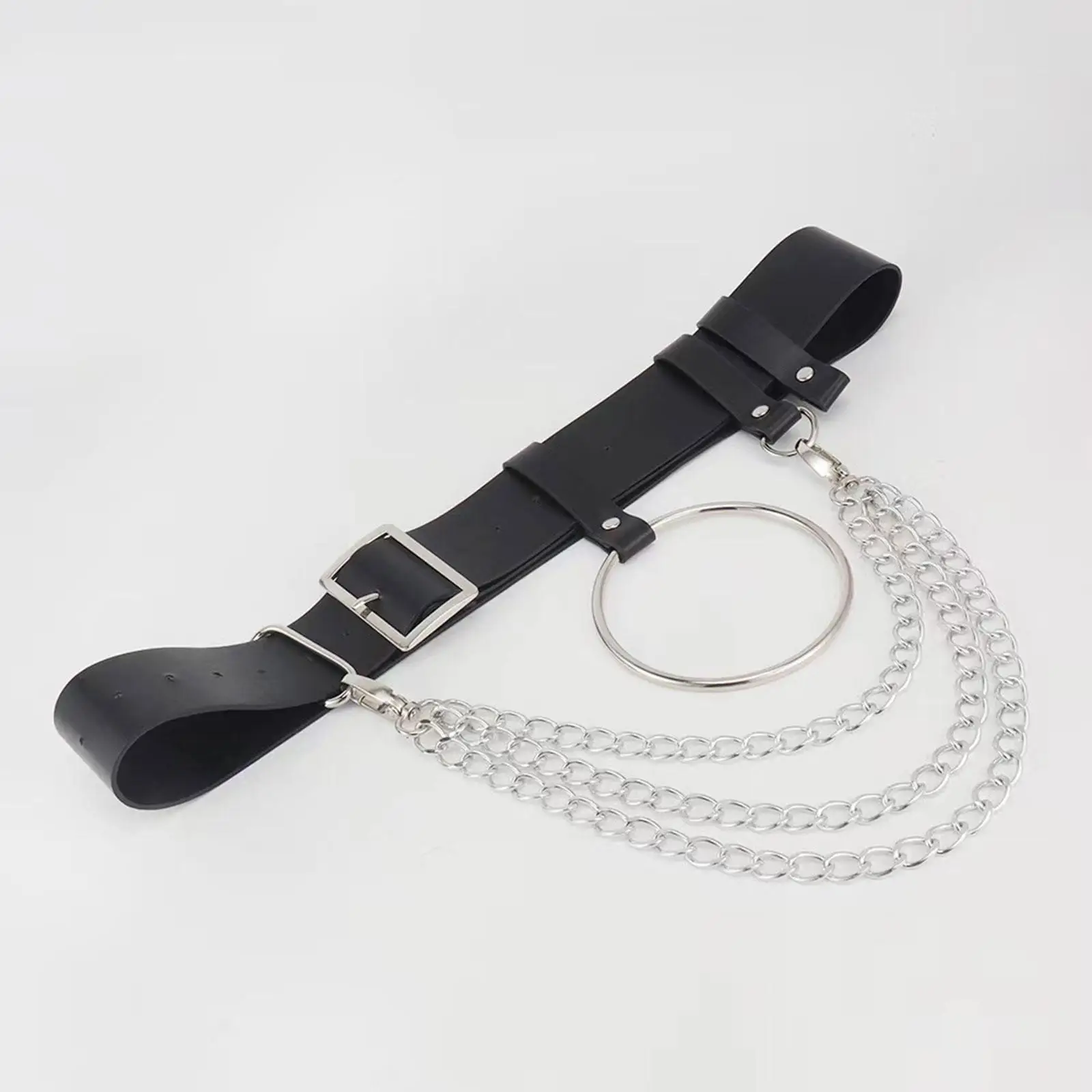 حزام سلسلة معدنية للنساء والفتيات من جلد البولي يوريثان مجوهرات للجسم عتيقة