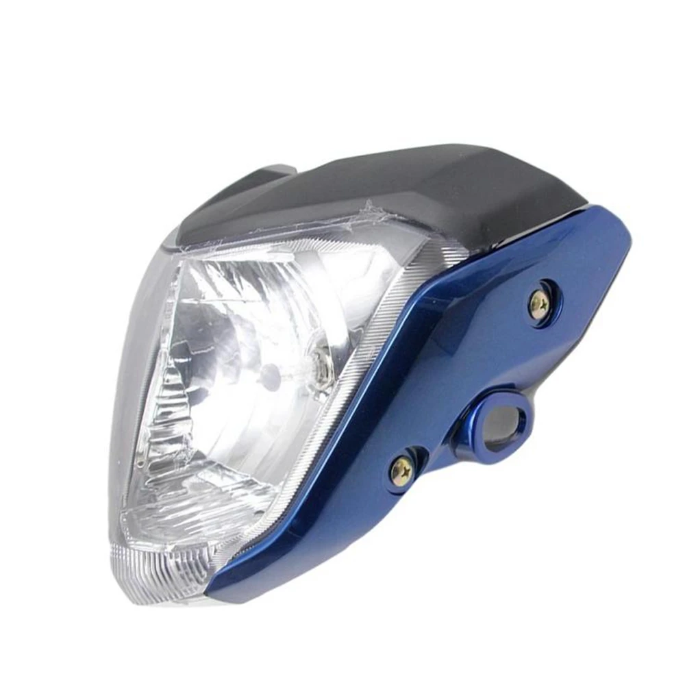 Motorcycle Headlight Head Light with Bulb Bracket Assembly for Yamaha FZ16 YS150 FZER150 Head Lamp Light Blue