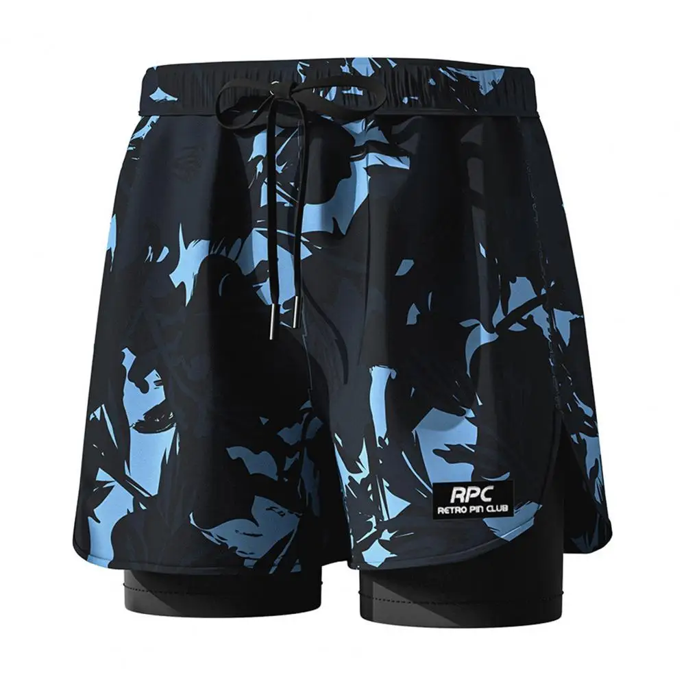 Men Swimming Trucks Summer Elastic Waist Drawstring Beach Shorts With Supportive Compression Liner Pockets Men's Clothing