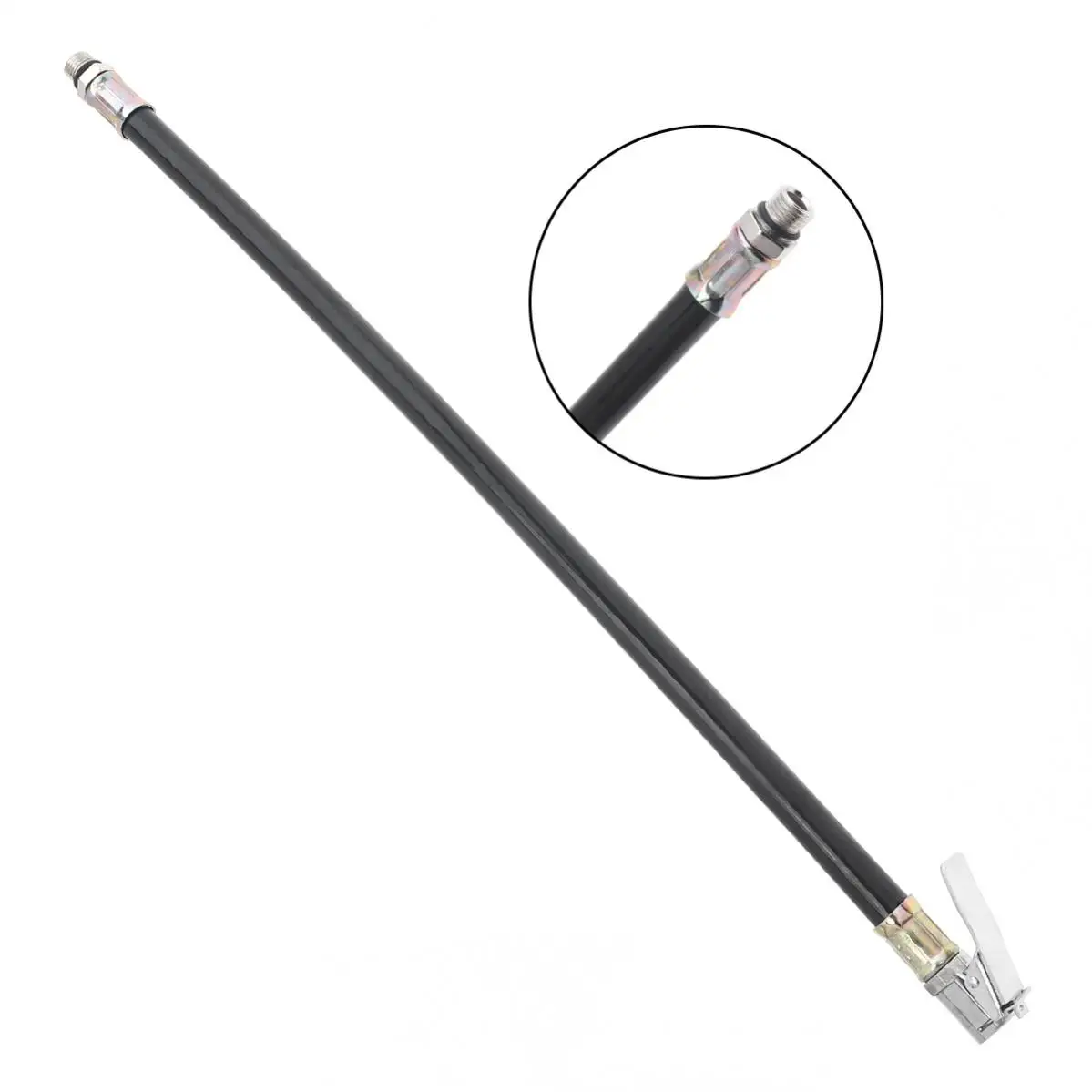 Universal Car Tire Inflator Hose 8MM Zinc Alloy 37CM Tyre Inflation Hose Tire Pressure Gauge Inflatable Air Pump Extension Tube