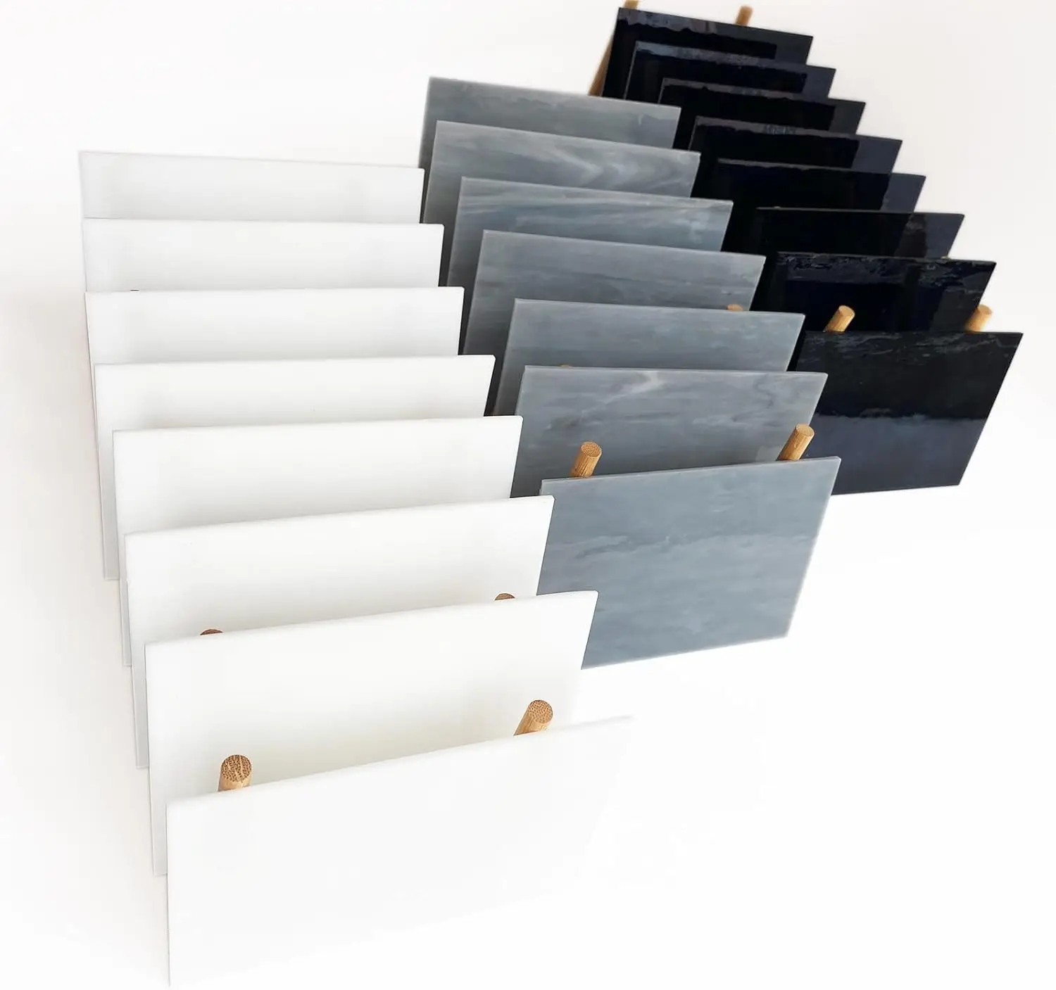 

24 Sheets Stained Glass Sheet Black White Gray Collection, 4 X 6 inch Art Glass Mosaic Tiles for Crafts, Stained Glass Supplies